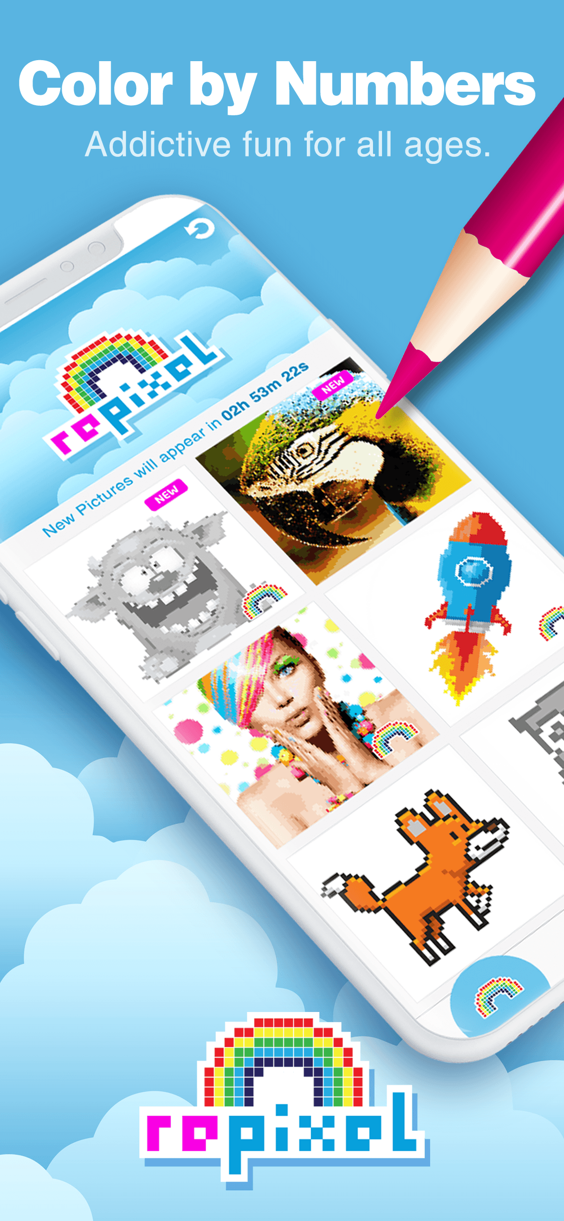 Repixel app home screen